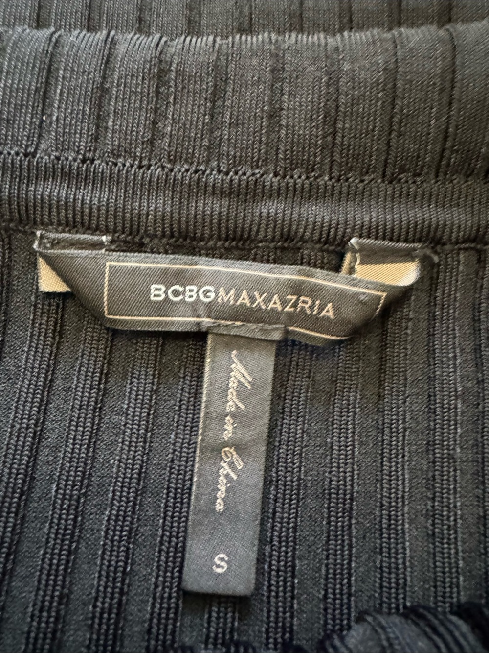 BCBGMaxAzria Black Off-the-Shoulder Ribbed Sweater - Picture 3 of 3
